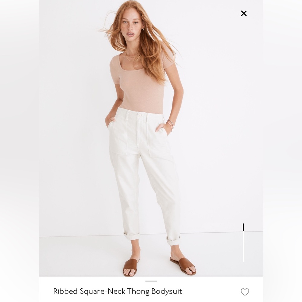 Madewell Ribbed Square Neck Thong Bodysuit
